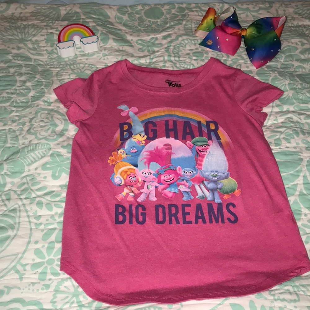 ⭐️ Trolls - Girls Pink T-shirt 7/8